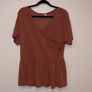 Wishlist Terracotta Peplum Top
